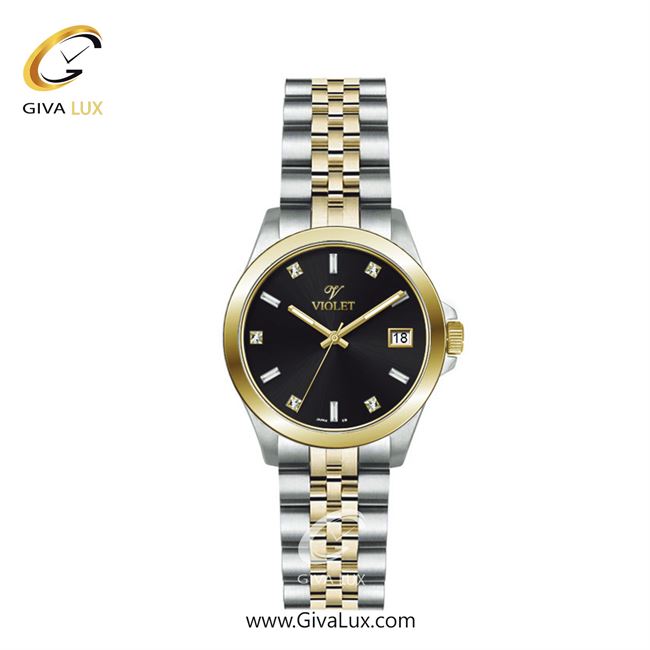 ساعت مچی اورجینال زنانه ویولت VIOLET نقره ای-طلایی | طلایی-نقره ای| مشکی| کد رفرنس 0557/2 | 0572/2